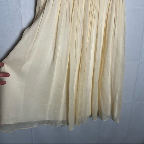 J.Crew Clara 100% Silk Vanilla Chiffon Bridesmaid Dress Size 0 - Picture 5 of 8